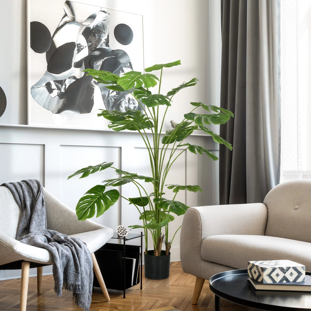 Pianta artificiale Monstera Deliciosa con vaso ¨C Minimal ¨C 180 cm verde