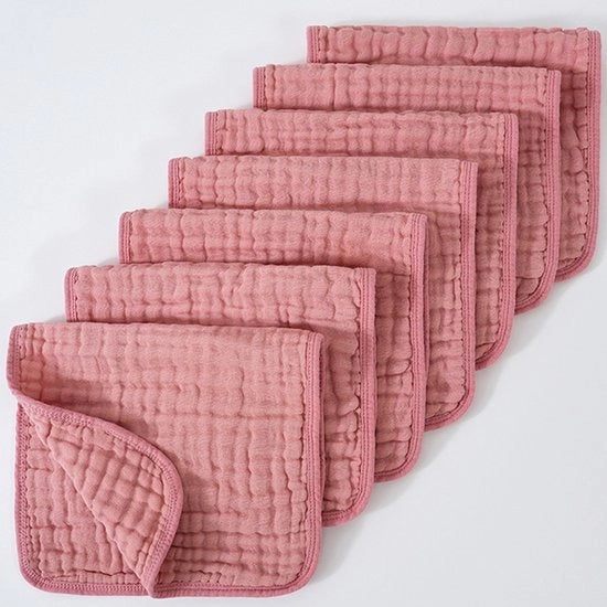 Muslino per bambino 20" x 10", confezione da 6 - Grande, 6 strati, ultra-assorbente, cotone per la saliva dei bambini e la sporcizia - Leggero, sicuro e morbido muslino per bambini per ragazzi e ragazze - Rosa