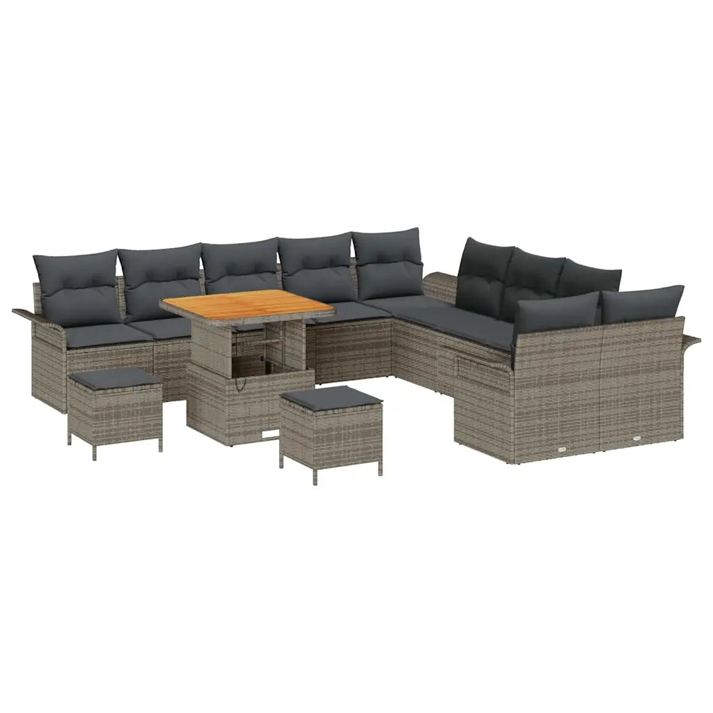 Set Divano da Giardino con cuscino 13 pcs Grigio polyrattan 3362193