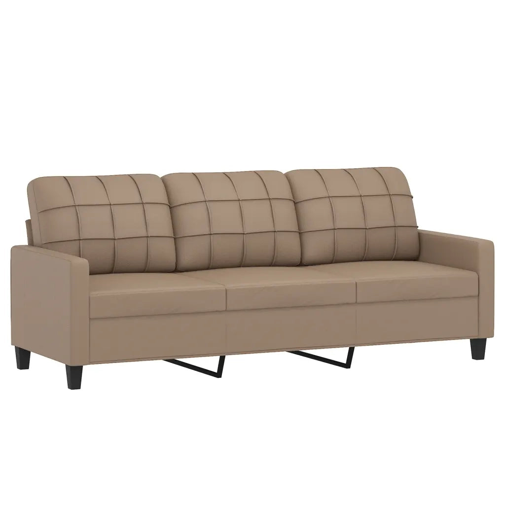 Set di Divani 3 pz con Cuscini cappuccino in Similpelle 3201387