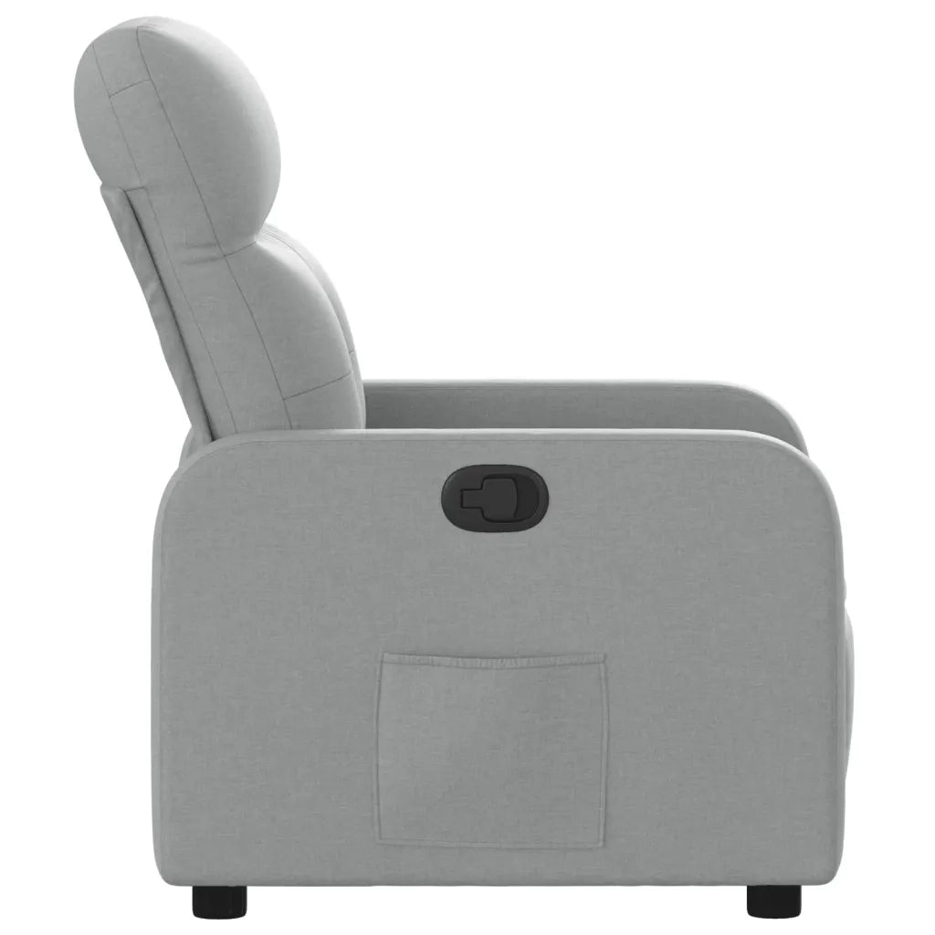 Poltrona | Sedia Relax Reclinabile in Tessuto Grigio Chiaro
