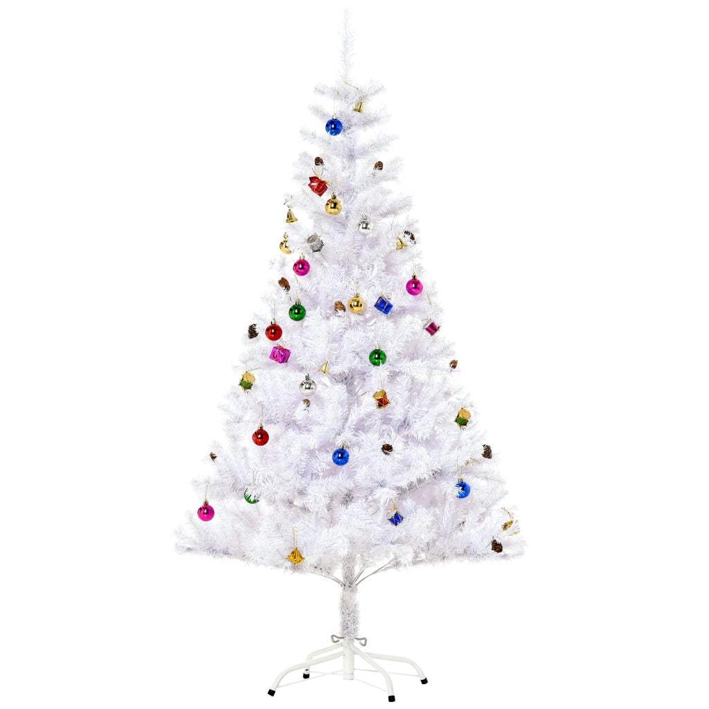 Albero di Natale Artificiale 150 cm 680 Rami Addobbato Bianco