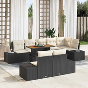 Set da Pranzo per Giardino con cuscino 9 pcs Nero e Crema 3349977
