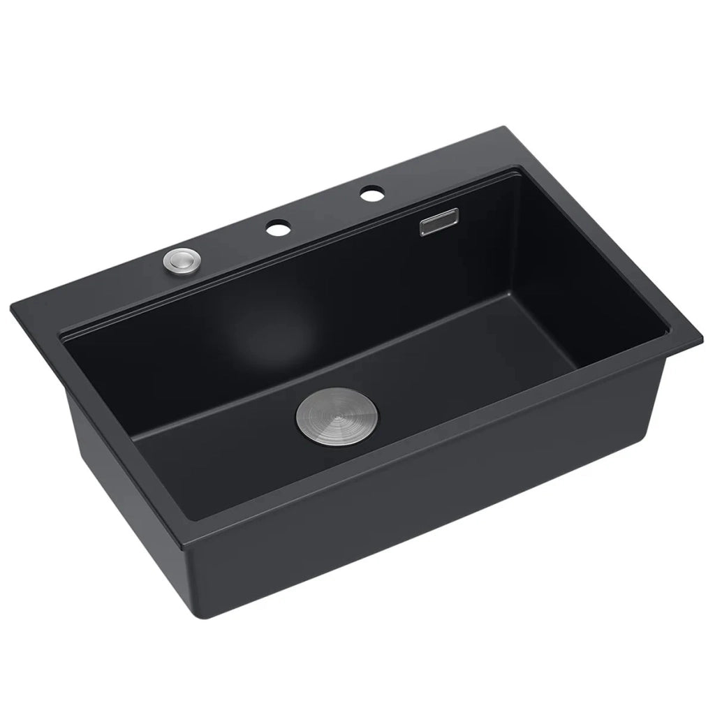 Lavello In Granito Marc 110 Workstation Black Tappo acciaio