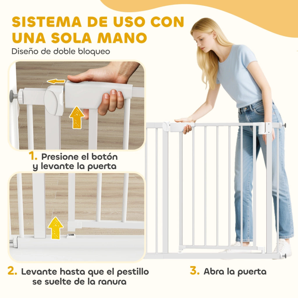Barriera di Sicurezza per Bambini e Cani ¨C Minimal ¨C Bianco 76-88 cm