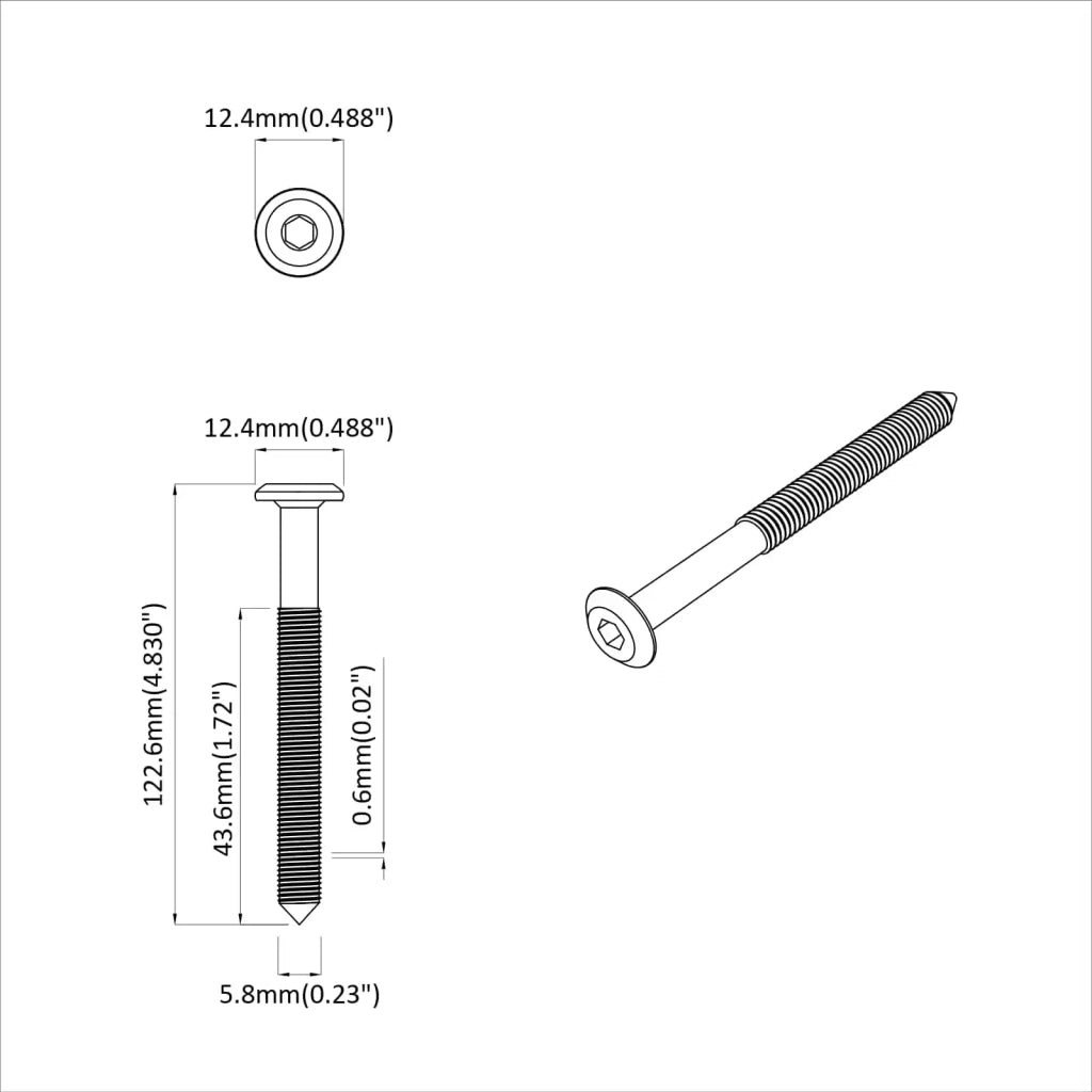 Vite 800 pcs Argento M6 x 120 mm Acciaio