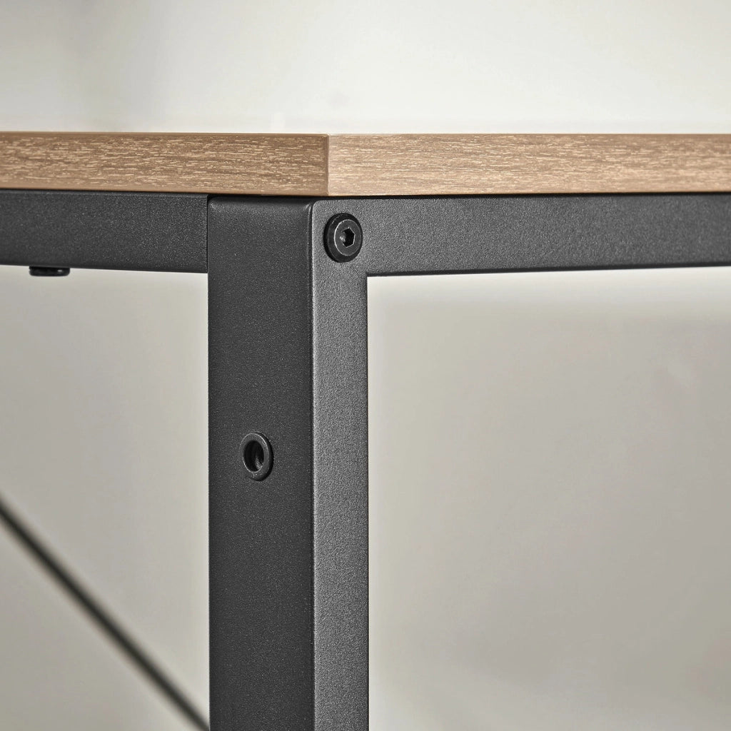 Scrivania per Computer con 3 Ripiani Rovere Sonoma e Nero