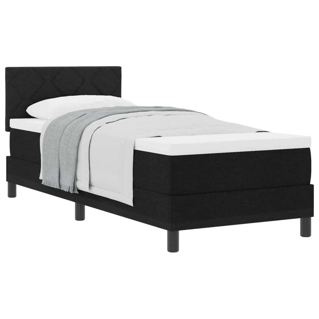 Letto a molle con testiera Nero 80 x 200 cm Tessuto 3338722