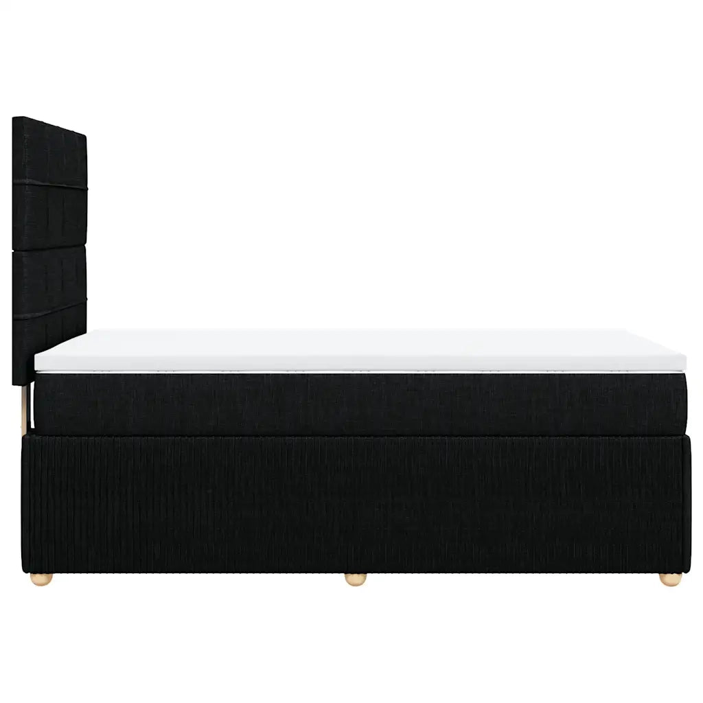 Giroletto a Molle con Materasso Nero 100x200 cm in Tessuto