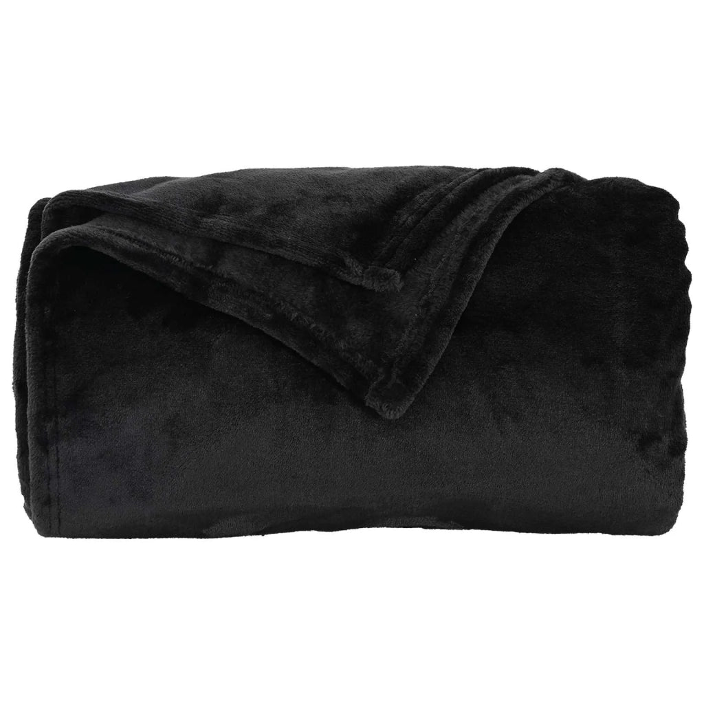 Coperte da Pile 6 pz Nero 130 x 150 cm Panno
