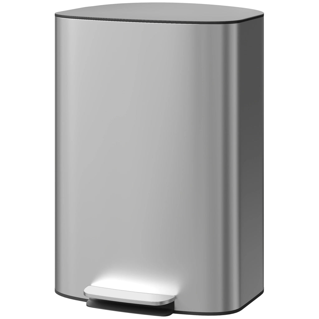 Cestino per la cucina a pedale 50 litri ¨C Zephmum ¨C grigio 45.1x36.5x62.6 cm