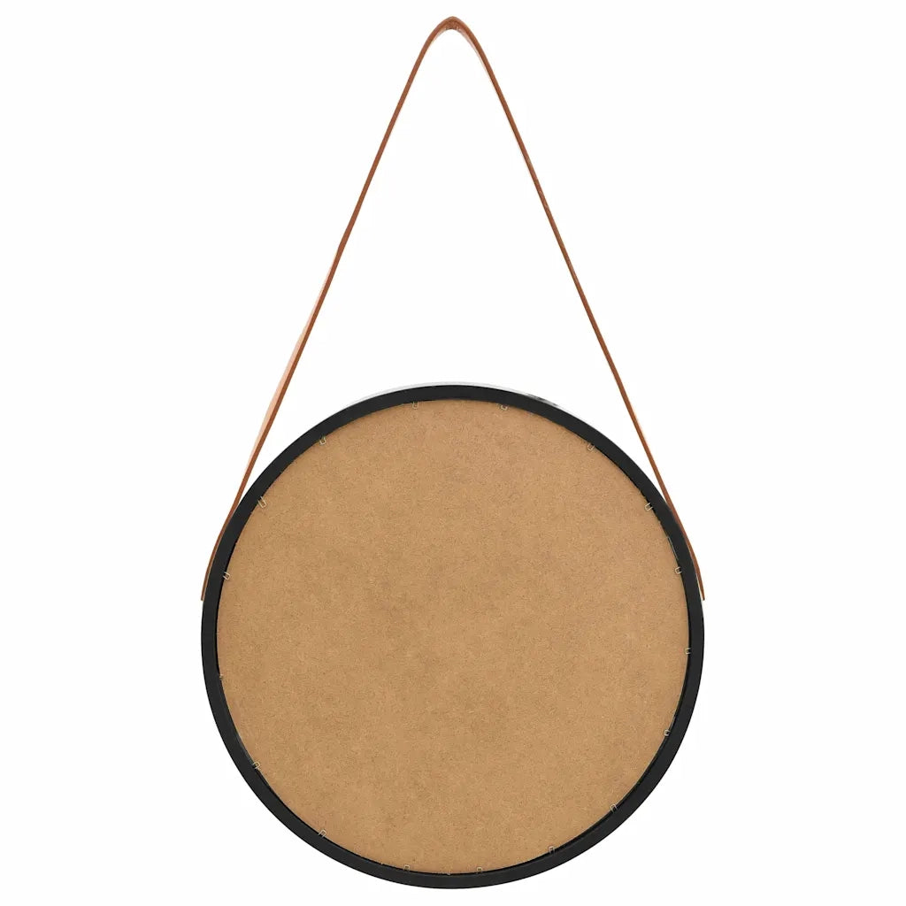 Specchio da Parete | Specchio decorativo con Cinghia 40 cm Nero