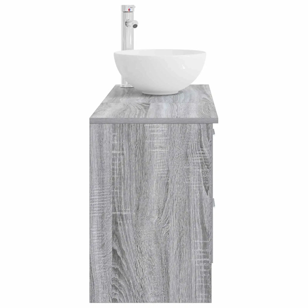 Set di mobili per il bagno 2 pz Sonoma grigio 3403869