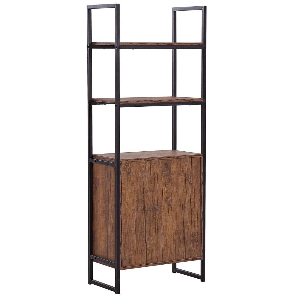Libreria con Cassetti Legno Scuro Cornice Nera 158 x 61 cm Industrial
