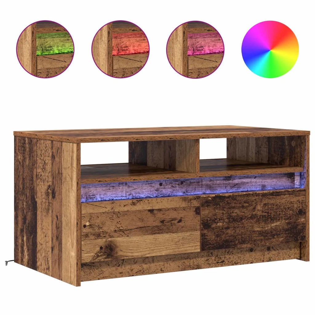 Tavolino da salotto | Tavolino da caff¨¨ | Tavolino da Soggiorno con cassetto Legno vecchio 90 x 50 x 45 cm