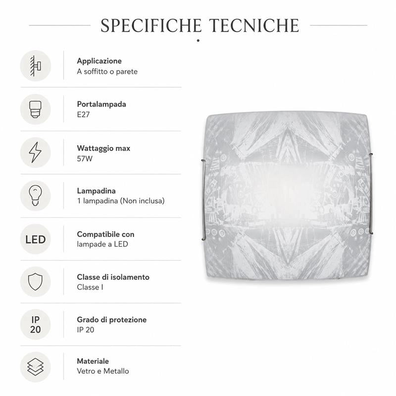 ROBERTA LAMPADA PLAFONIERA DA SOFFITTO E27 1 LUCE 30CM
