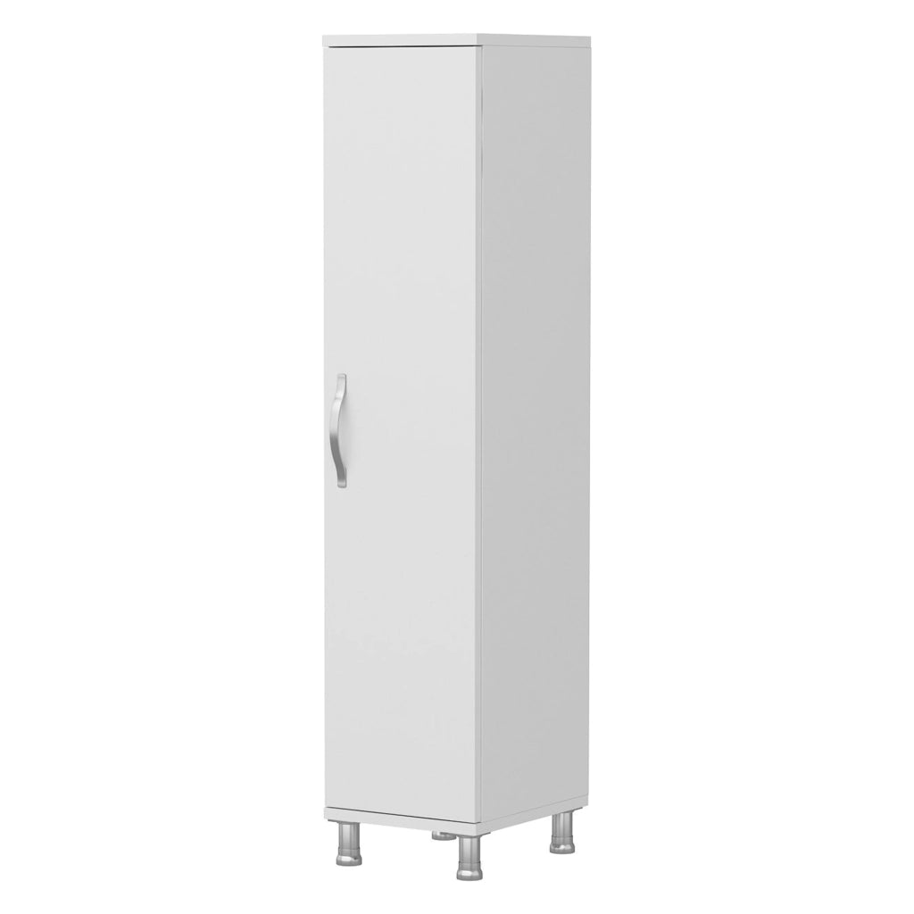 Noepoli, Armadio Multiuso 1 Anta 8 Ripiani, 29x130h cm Bianco