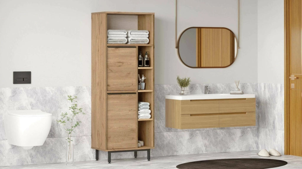 Merbok, Mobile Colonna 4 Ripiani, 160x36x45h cm Marrone Noce