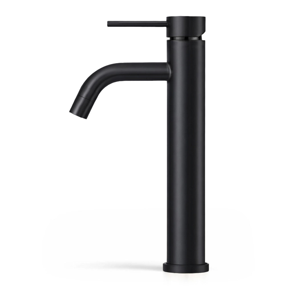 Rubinetto lavabo alto da appoggio miscelatore bagno nero VERTI