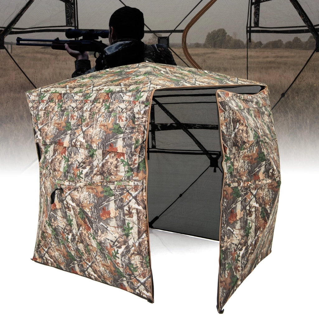 Tenda da caccia per 2-3 persone con borsa da trasporto-Tenda da terra pop-up a visione unidirezionale a 360¡ã