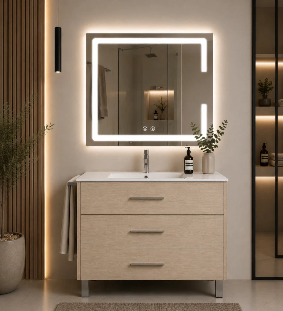 Mobile bagno con lavabo ORIGENBATH RIBERA senza specchio 90x45 cm estepa