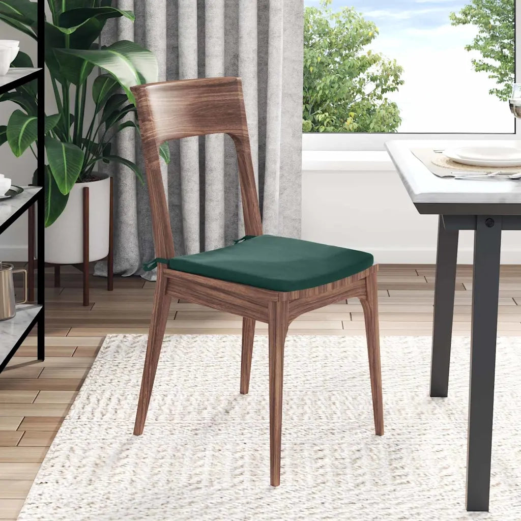 Cuscini per Seduta 4 pz | Cuscini per sedie Verde Scuro 40 x 40 x 3 cm Velluto
