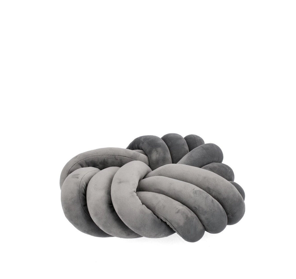 Set di 4 Cuscini Rotondi a Nodo in Velluto Avorio Ø38 cm - KRISH