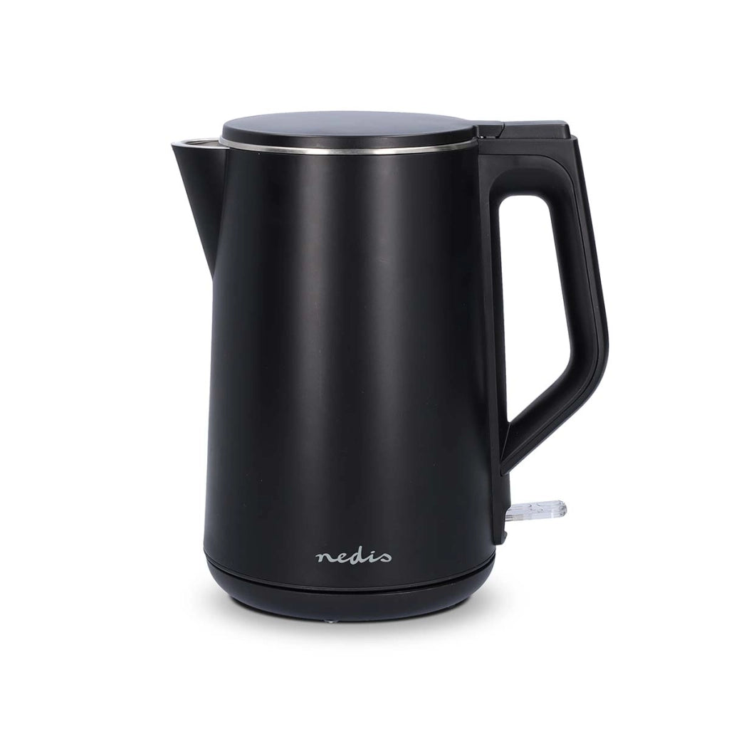 Bollitore elettrico in plastica da 1,5L 2200W rotante con controller Strix Nero Nedis