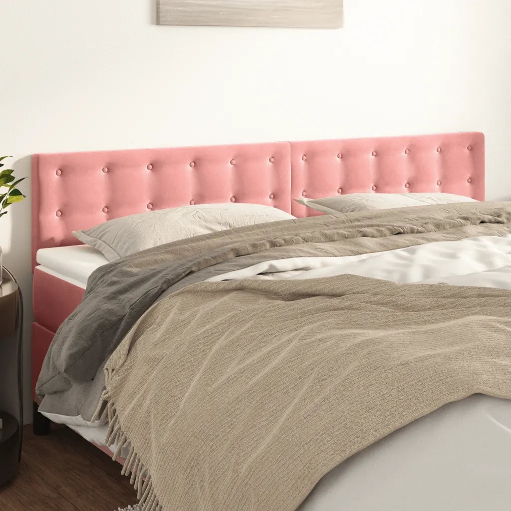Testiera Rosa 200x5x78/88 cm in Velluto 346535