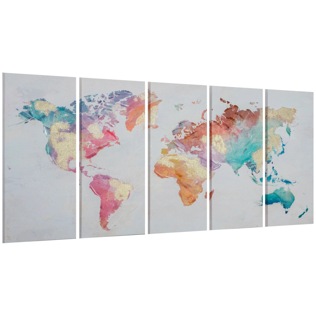 Quadri su Tela 5 Pezzi ¨C Minimal ¨C 80x40cm Multicolore