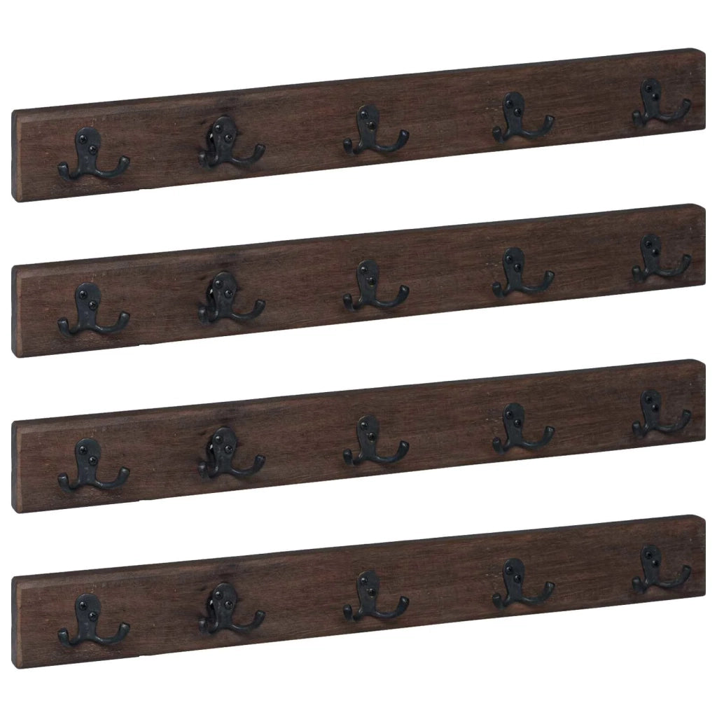 Gruccia Marrone 60 x 7 x 8 cm Legno Recuperato Massello CFW7412483