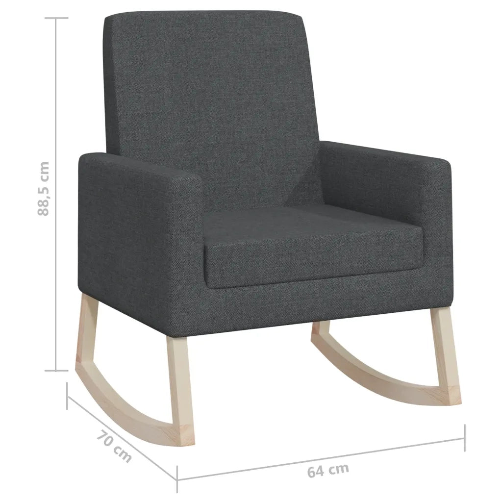 Sedia a Dondolo Grigio Scuro in Tessuto CFW8167496