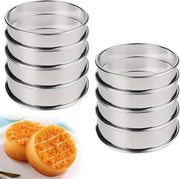 8 pezzi di anelli per crumpet 10 cm - Anelli per muffin facilmente deformabili - Anelli per uovo in acciaio inossidabile per la cottura di uova strapazzate - Pannocotte - McMuffin - Omelette