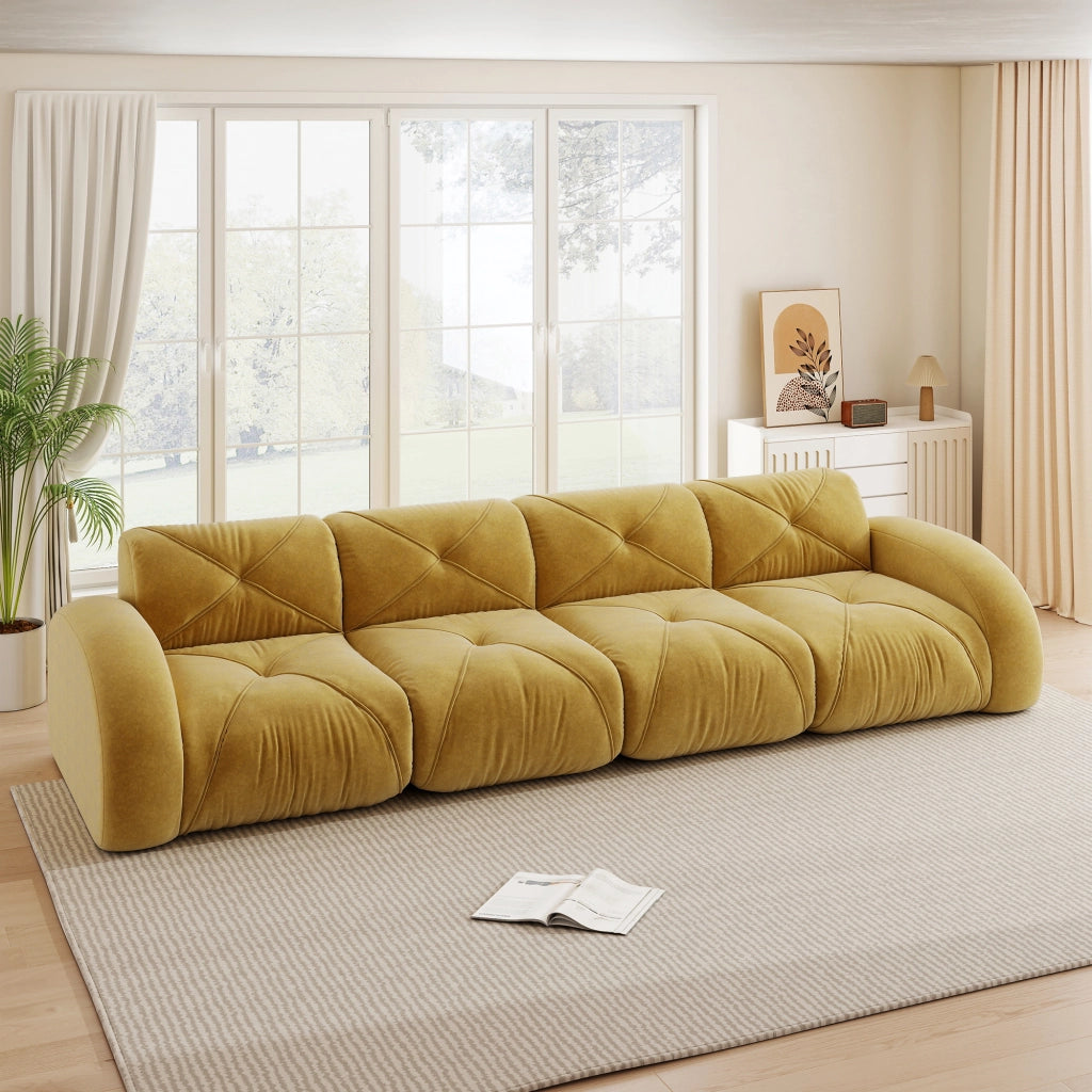 Sof¨¤ modulare senza cornice - Zephmum- 4 posti extra grande tessuto Chenille antiscivolo
