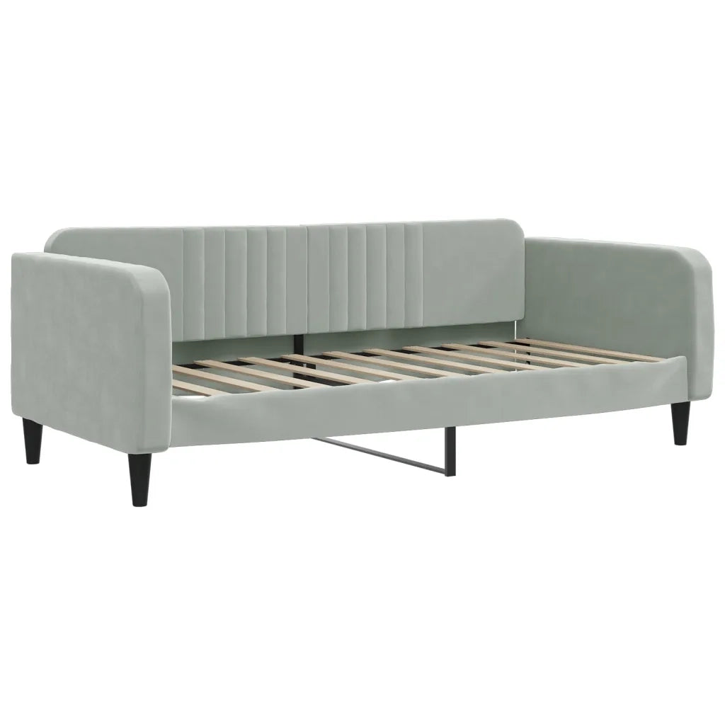 Divano letto | Sof¨¤ letto | Letto singolo Estraibile Grigio Chiaro 90x190 Velluto