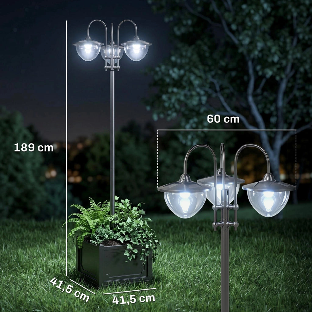 Lampada Solare da Giardino ¨C Minimal ¨C Nero 60x55x189 cm