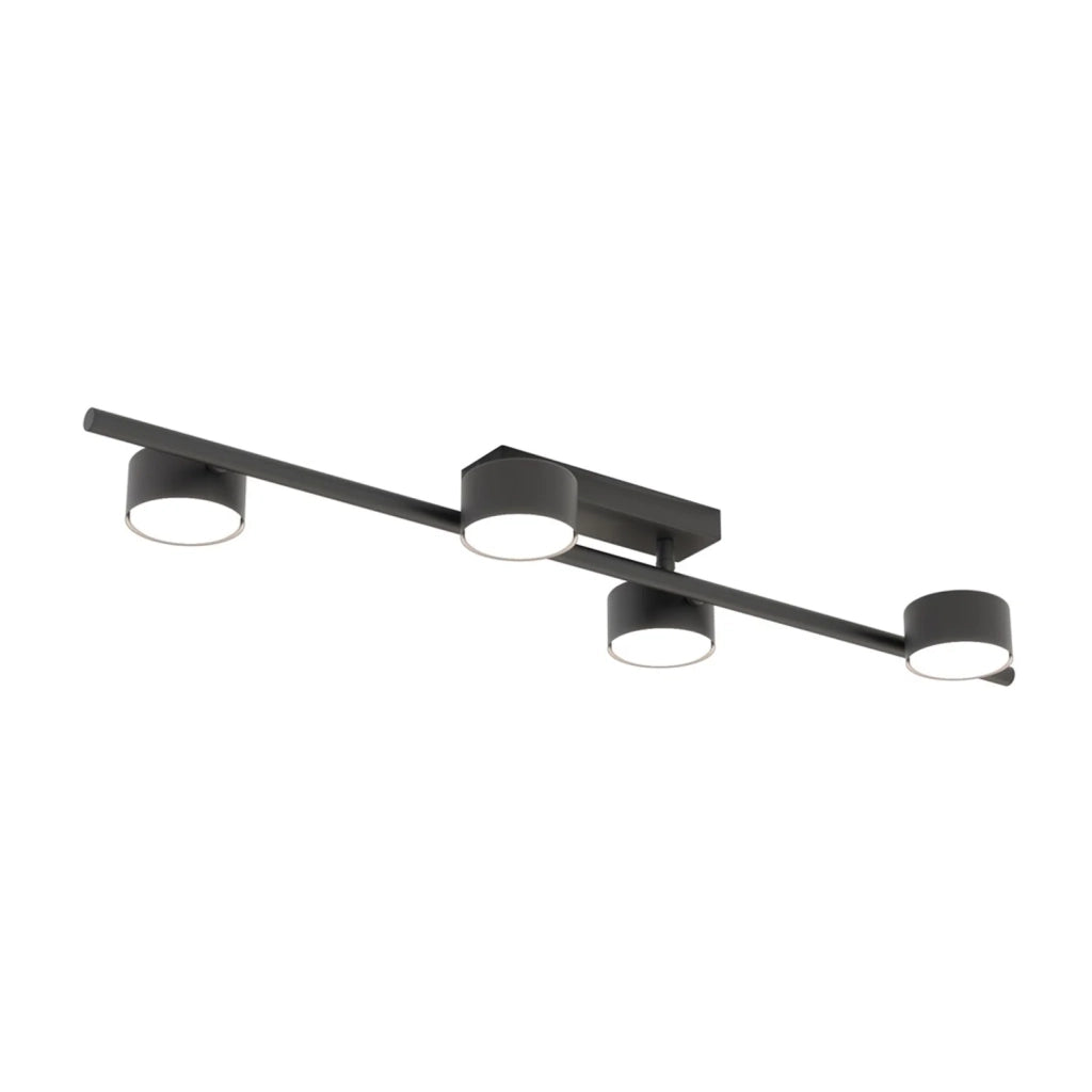 Plafoniera Moderna Apollo Acciaio Nero 4 Luci Gx53 Ip20