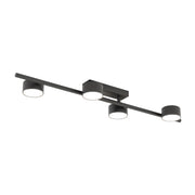 Plafoniera Moderna Apollo Acciaio Nero 4 Luci Gx53 Ip20