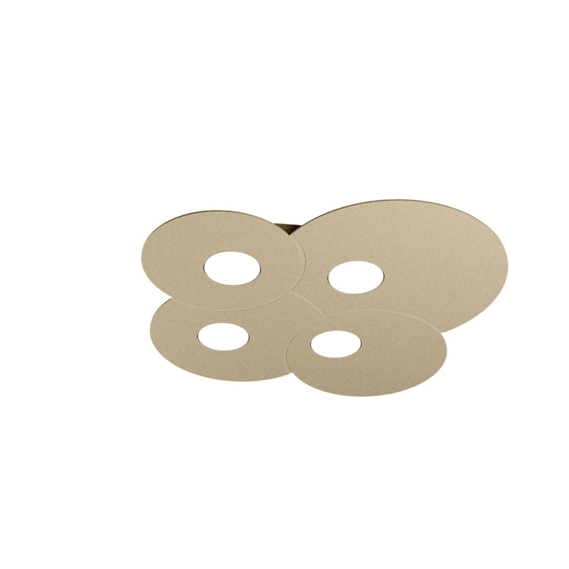 Toplight Plafoniera da soffitto rotonda 4 luci Cloud con attacco GX53, struttura colore sabbia, design moderno 49x48x3cm