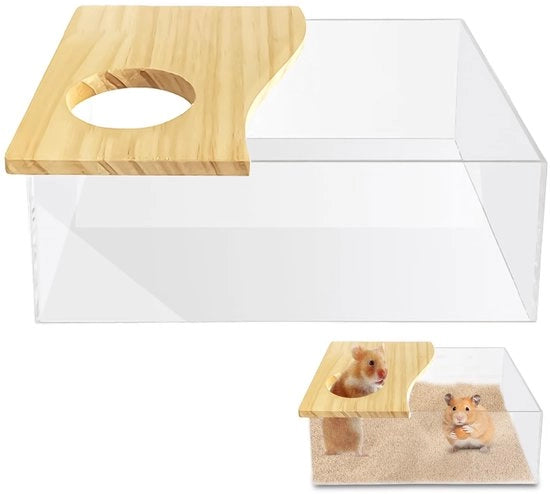 Hamster Bagno Portatile - Zandbad Hamster - Bagno per Hamster e Roditori - Transparante - Bagno per Roditori - Adatto per Topi e Lemminghi