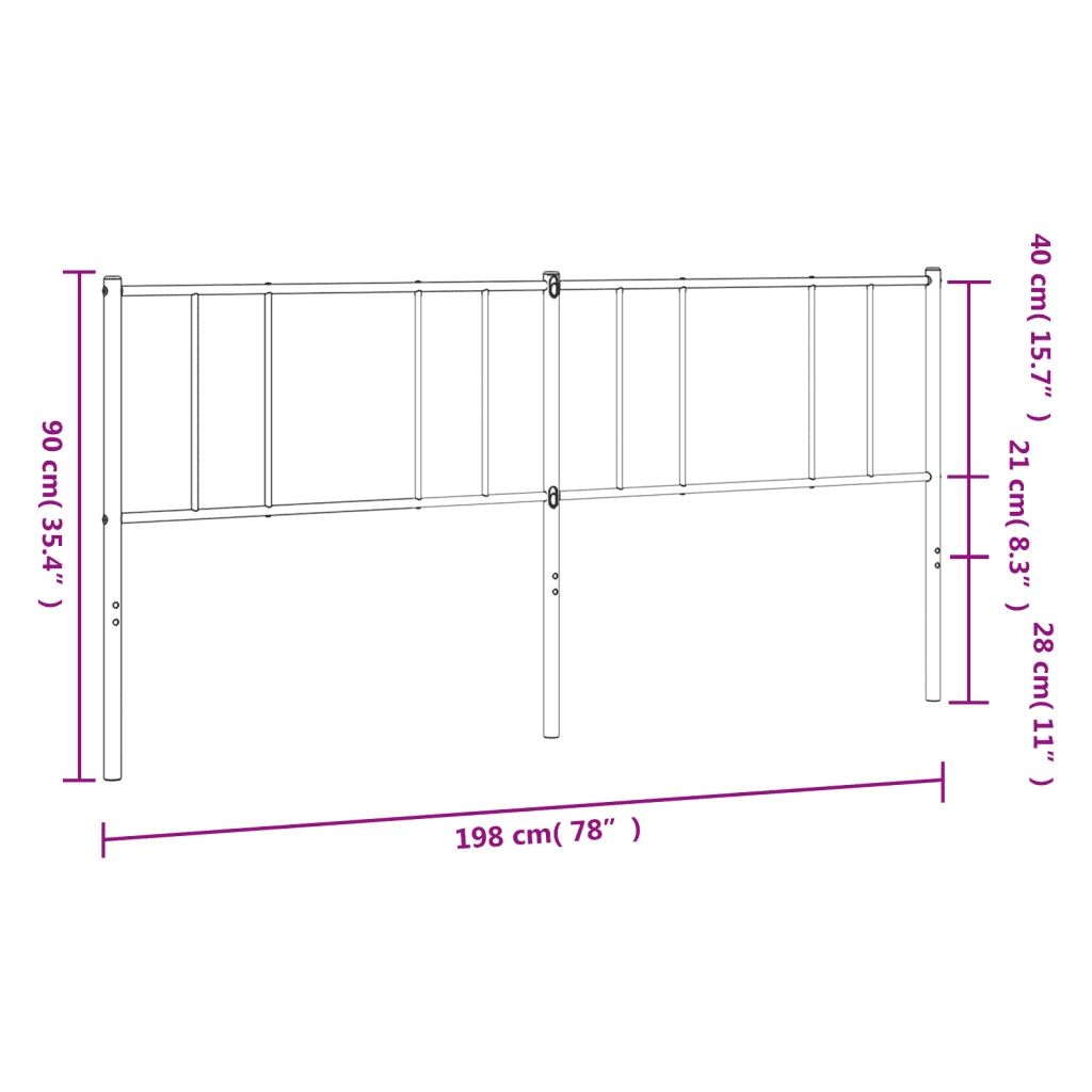 Testiera di Ricambio in Metallo Bianco 193 cm 352566
