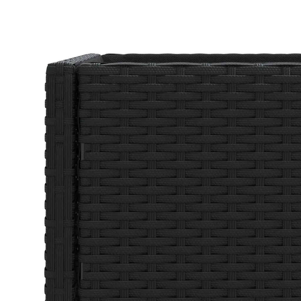 Fioriera da Giardino con Ripiano Nera in Polyrattan 366384