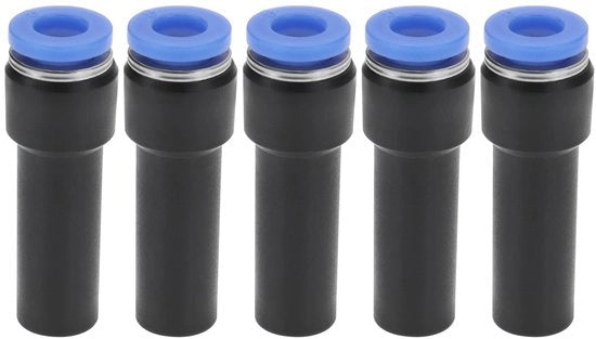 Fitting di Sanificazione 5 pezzi - Riduttore a Pressofit 10mm/6mm - Pezzi di Connettore - PP/Acciaio Inossidabile - Dimensioni 38,9x13mm - Per Sistemi Pneumatici