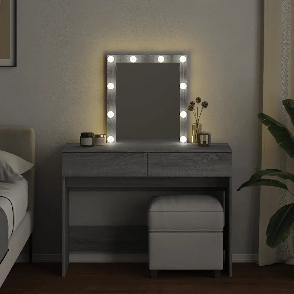 Toeletta con LED Grigio Sonoma 100x40x130 cm 848197