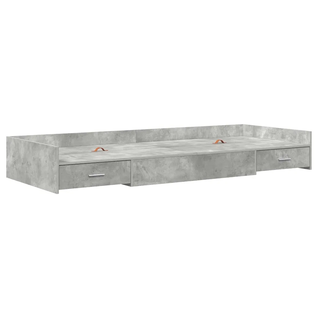 Letto singolo | Letto per adulti | Struttura del letto con testiera Grigio cemento 90 x 200 cm