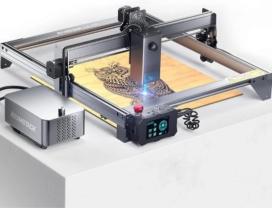 Macchina di laser per gravatura - Macchina di laser per gravatura, 130 W, tagliatrice e gravatrice CNC a laser DHZ, potenza di uscita aggiornata a 20 W con kit Air Assist, gravatura laser ultrafina per legno, vetro, metallo, acrilico 410 x 400 mm