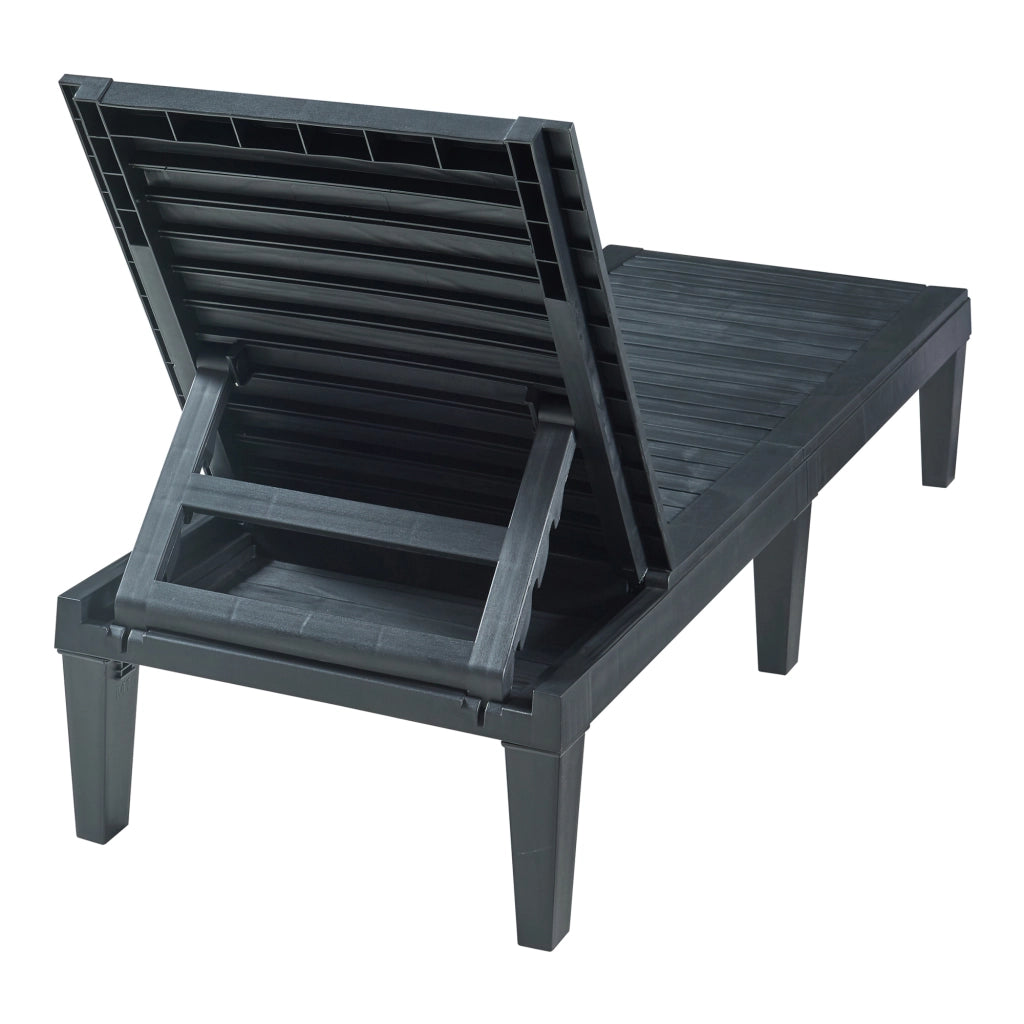 Lettino Prendisole Ateleta in Plastica - Nero Effetto Legno casa.pro