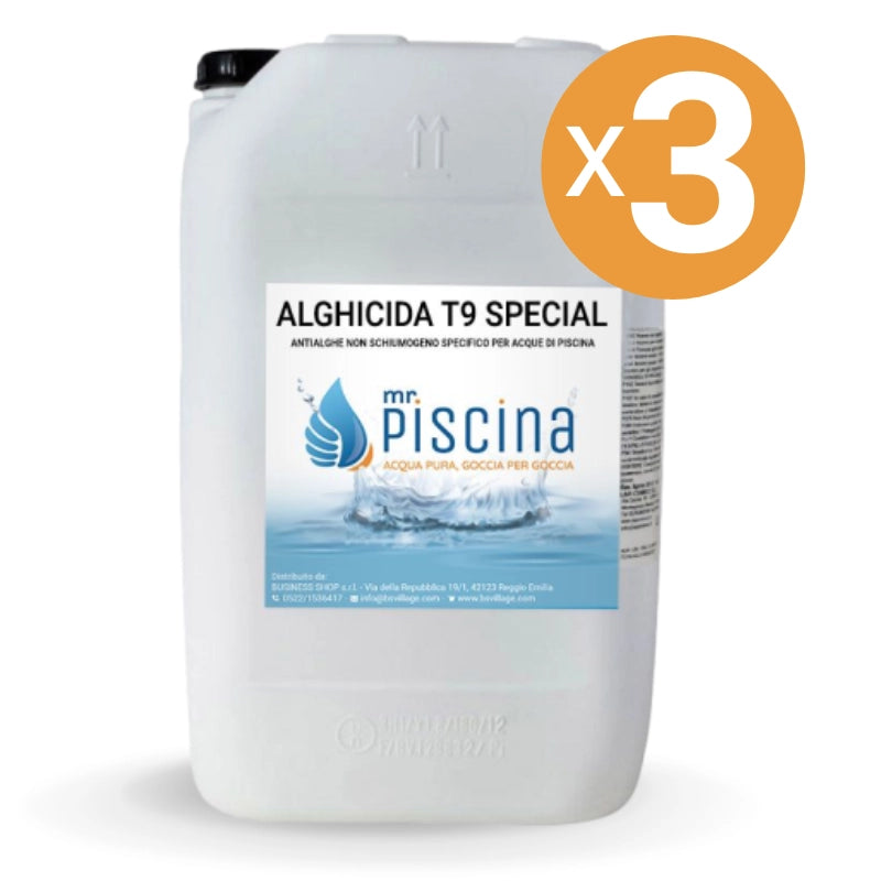 Antialghe piscina ALGHICIDA T9 SPECIAL - Non schiumogeno Quantità confezione: 3 confezioni