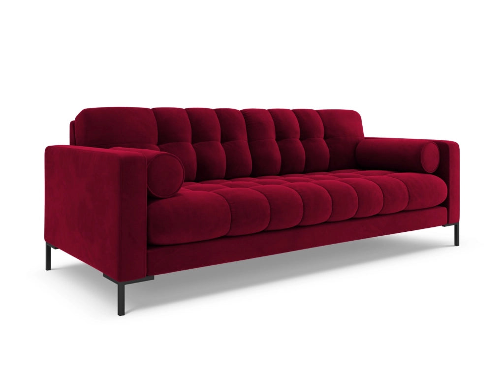 Cosmopolitan Design - Divano "Bali" 4 posti in velluto rosso 