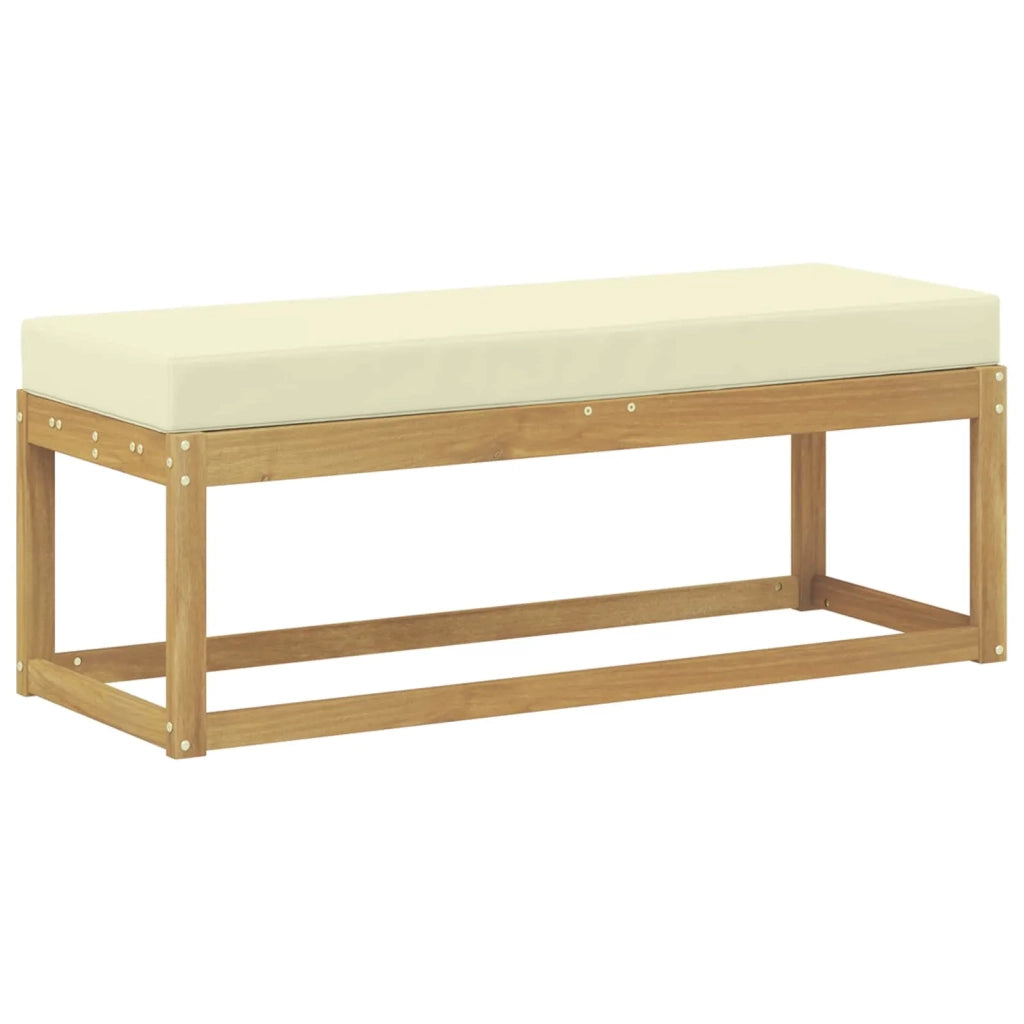 Sedia da giardino-Panca da esterno con cuscino Bianco 592177